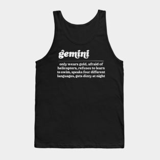 Gemini Zodiac Symbol //// Humorous Gift Design Tank Top